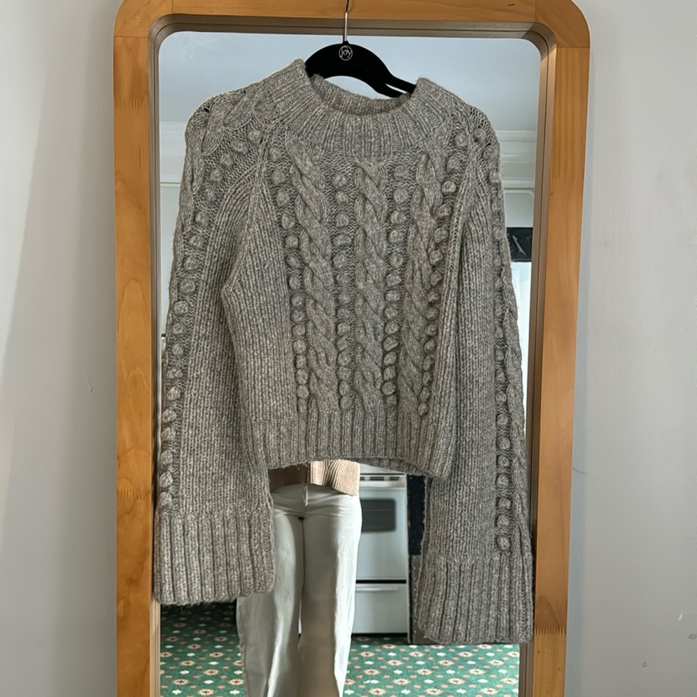 Eleven Six handmade gray sweater with knots
